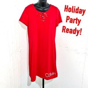 Calvin Klein Red TShirt Dress Size XL